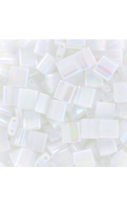 Miyuki tila 5x5mm beads - White pearl ab TL-471
